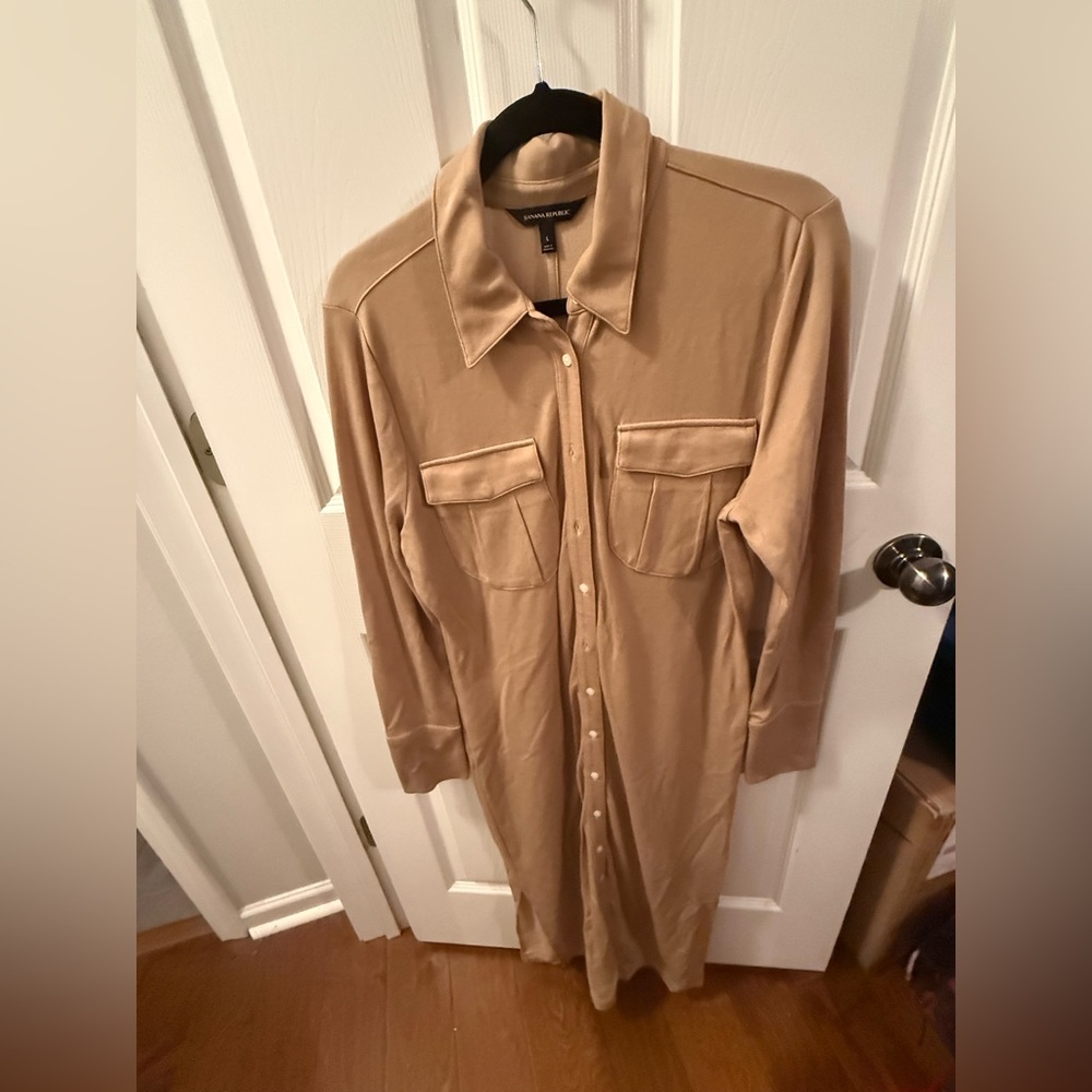 Banana Republic Beige Collared Dress
